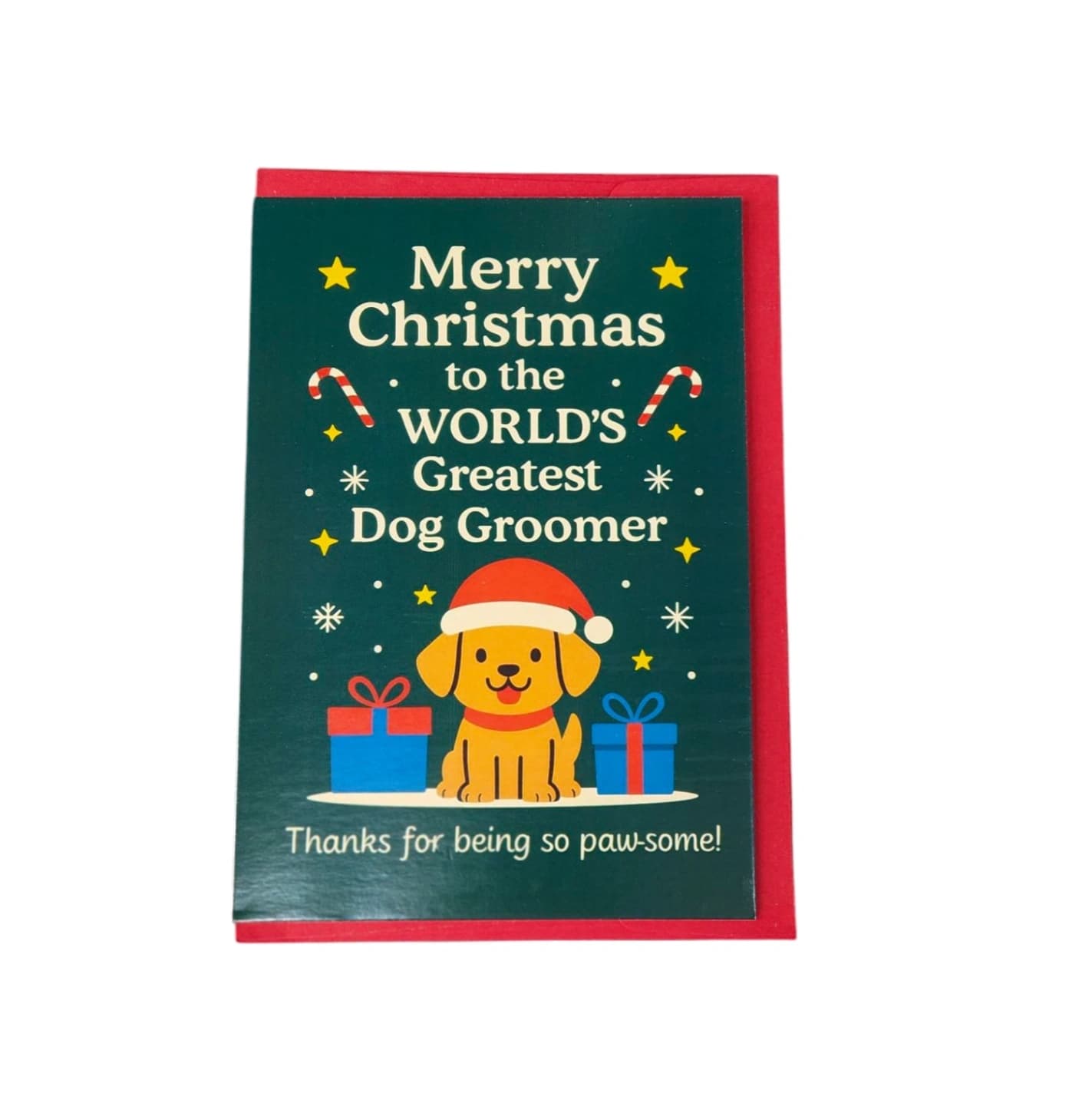 "World’s Greatest Dog Groomer" Holiday Card