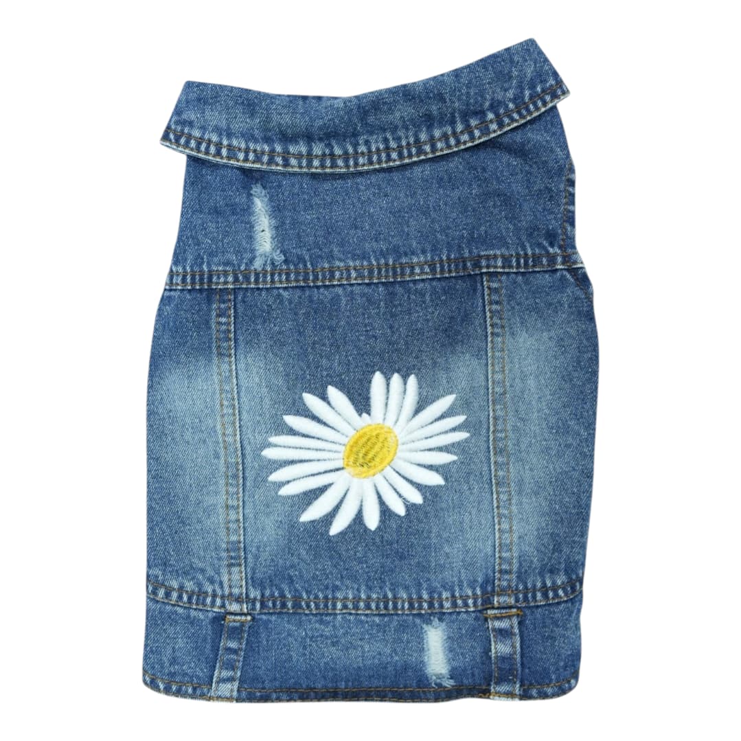 Pet Clothes Dog Jeans Jacket Cool Blue Denim Coat (M)
