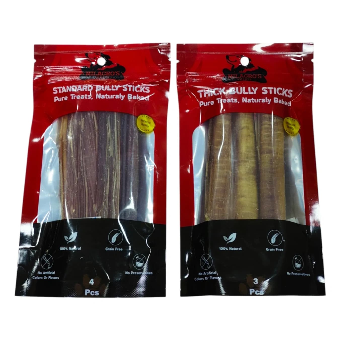 Milagros dog treat - BULLY STICKS (STANDARD, THICK)