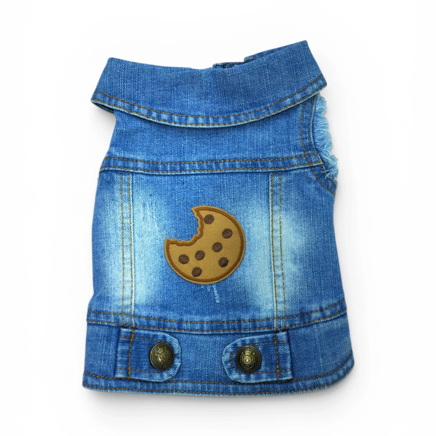Pet Clothes Dog Jeans Jacket Cool Blue Denim Coat (S)