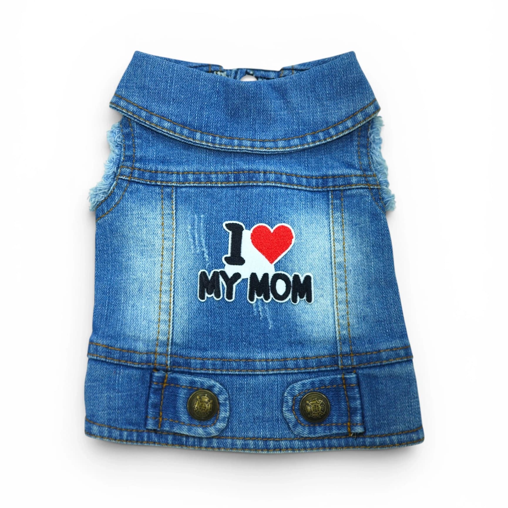 Pet Clothes Dog Jeans Jacket Cool Blue Denim Coat (S)