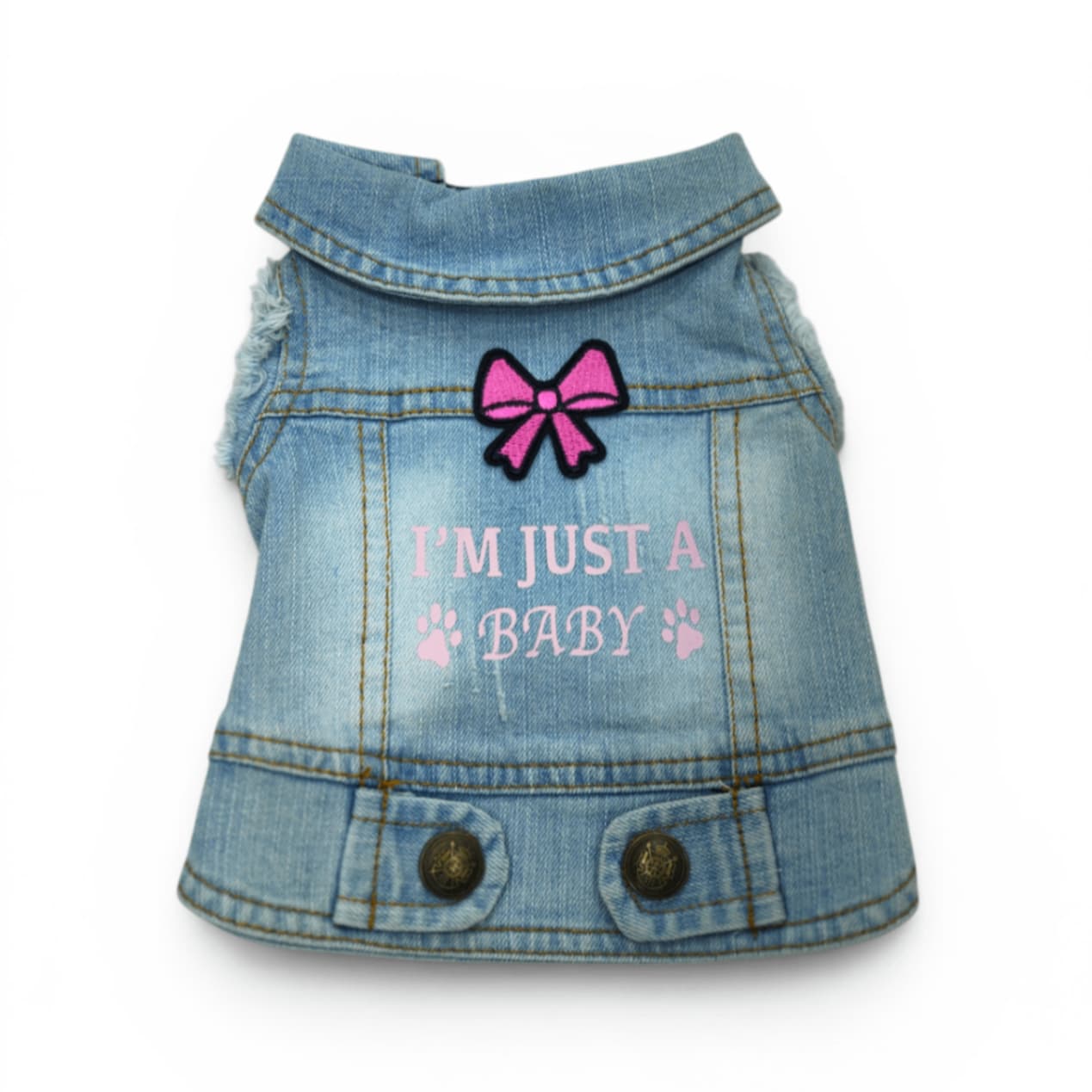 Pet Clothes Dog Jeans Jacket Cool Blue Denim Coat (S)