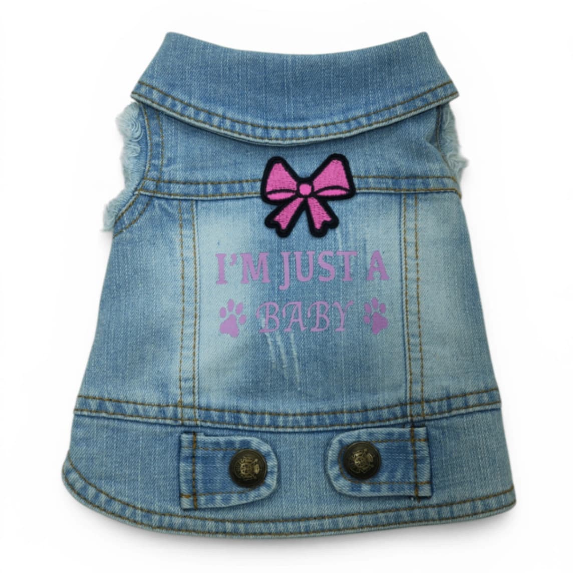 Pet Clothes Dog Jeans Jacket Cool Blue Denim Coat (S)