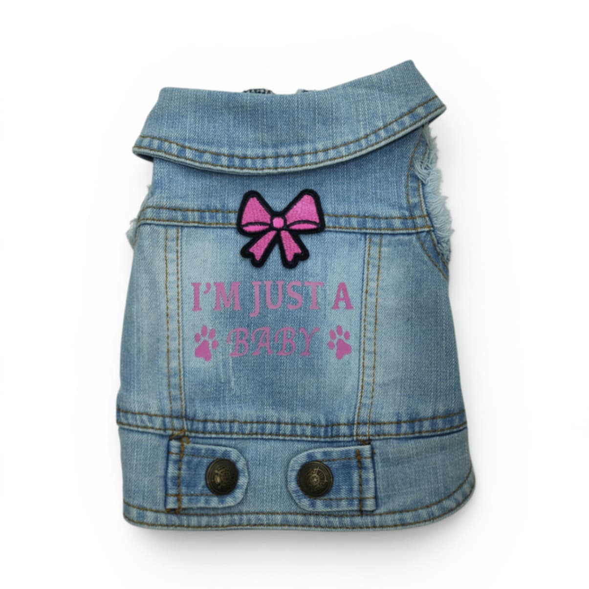 Pet Clothes Dog Jeans Jacket Cool Blue Denim Coat (S)