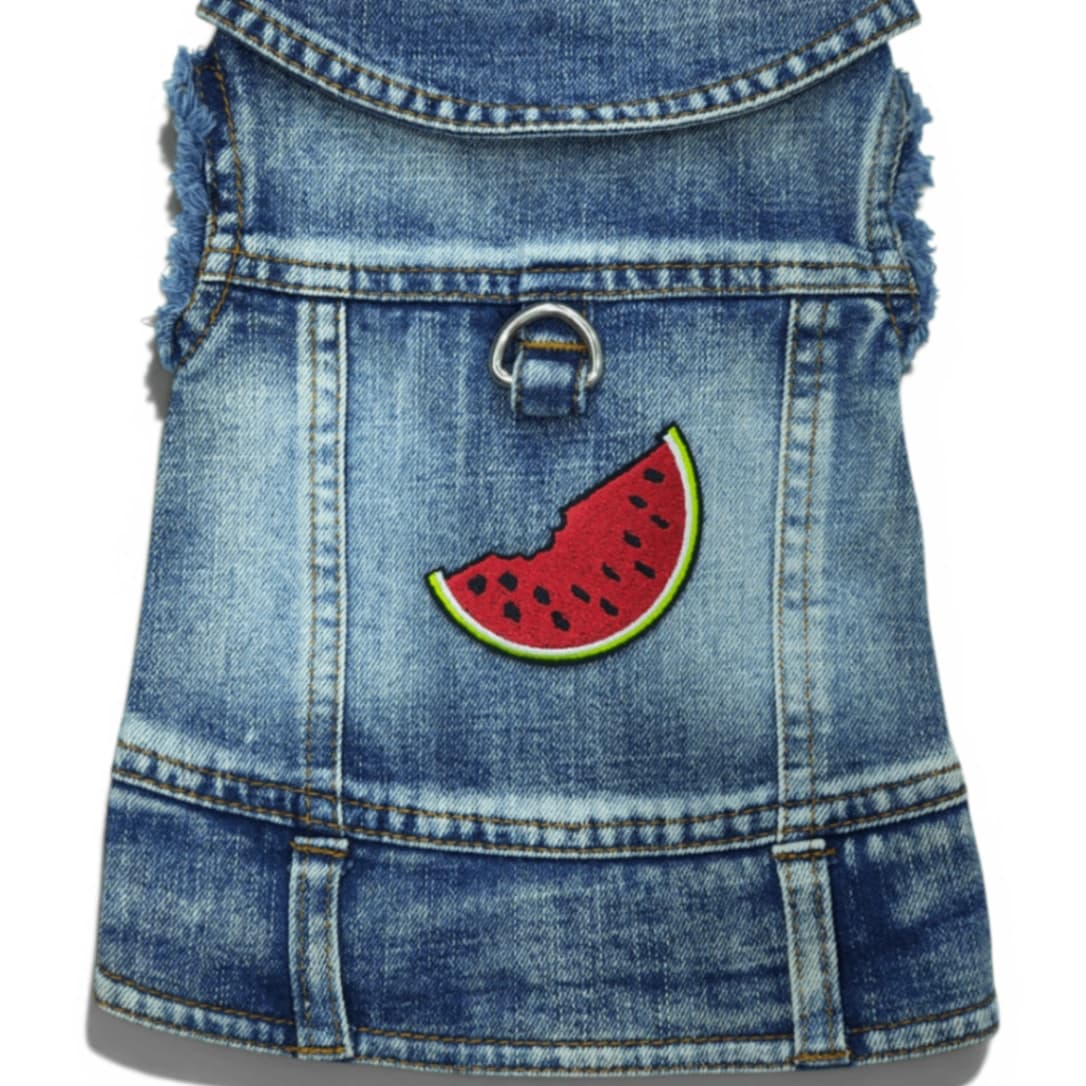Pet Clothes Dog Jeans Jacket Cool Blue Denim Coat (M)