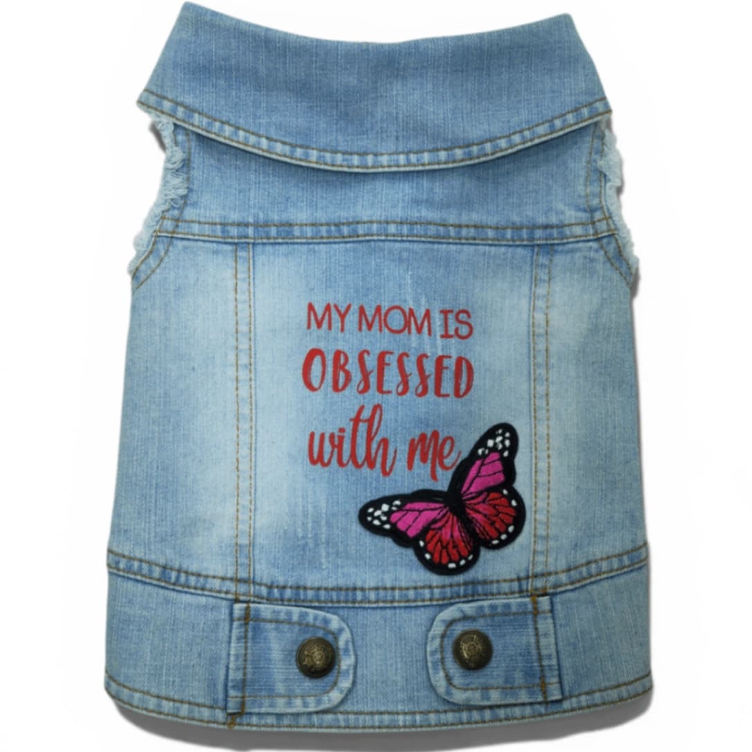Pet Clothes Dog Jeans Jacket Cool Blue Denim Coat (L)