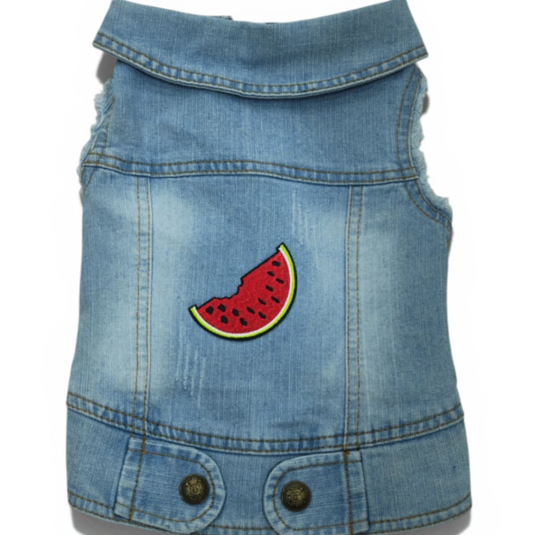 Pet Clothes Dog Jeans Jacket Cool Blue Denim Coat (L)
