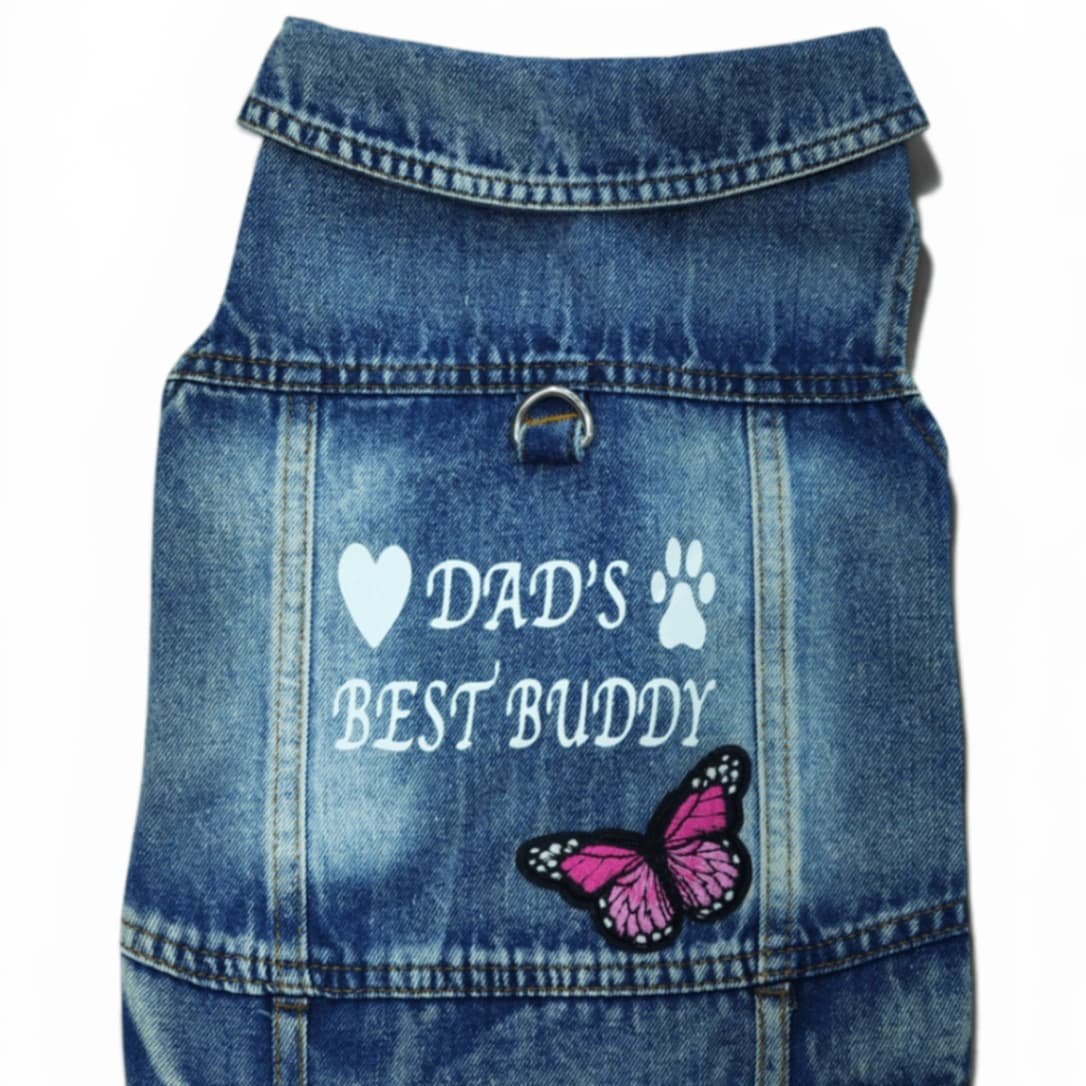 Pet Clothes Dog Jeans Jacket Cool Blue Denim Coat (XL)